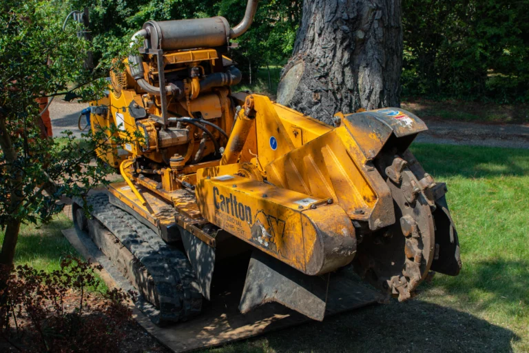 Large stump grinder used by tree surgeons in Ipswich